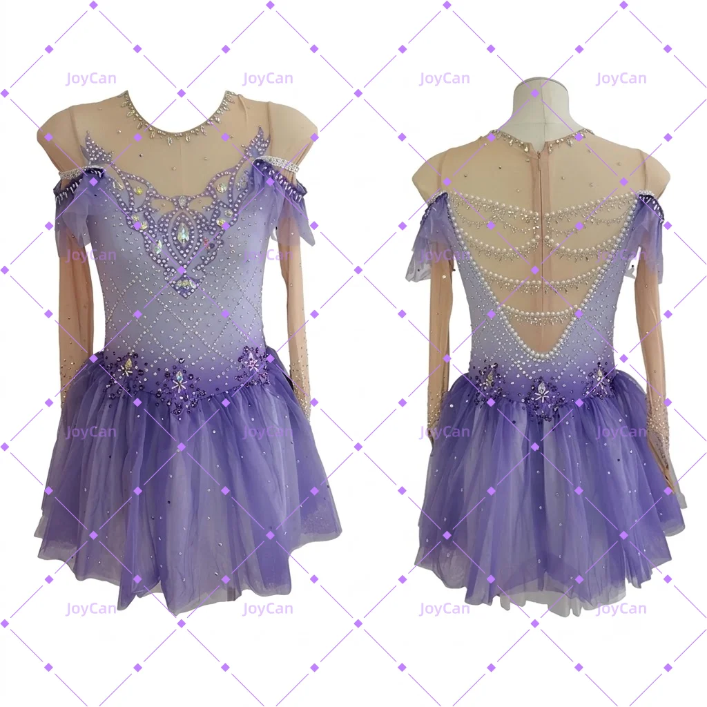 JoyCan Ice Figure  Skating  Dress Girls Spandex Stretchy Mesh Competition Dance Wear Customized  BD1641