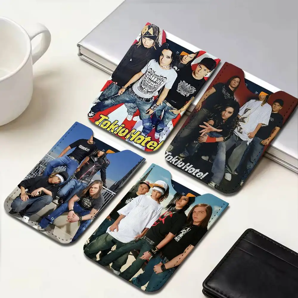 German Rock Band T-Tokio H-Hotel New Leather Card Small Retro Cowhide Coin Purse Men/Women Luxury Card Holder