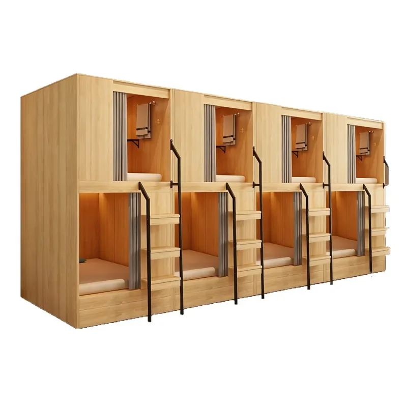 Space Capsule Bunk Bed Adult Vertical Sleeping Pod with Shower E-sports Apartment Hostel Dormitory Upper Lower Beds Noise
