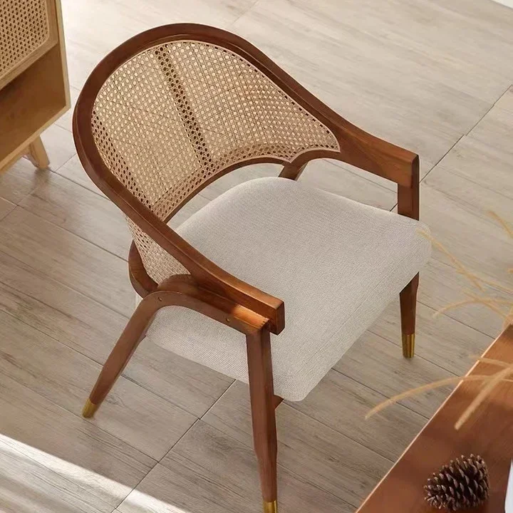 Factory price Popular Home Furniture Colorful Cafe Rattan Wooden Dining Restaurant Kitchen Chairs