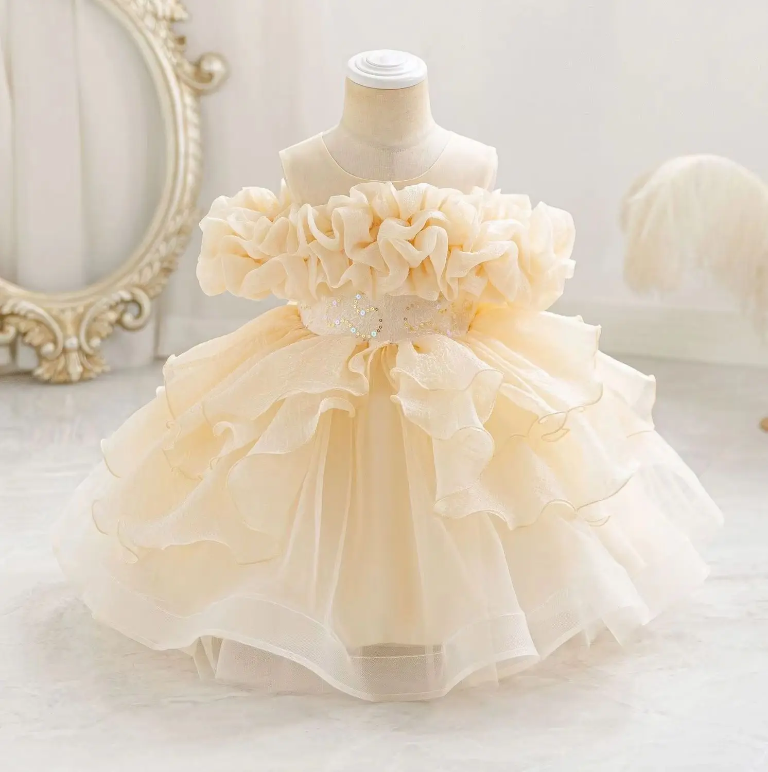2026 Baby Girls' Party Dress Princess Kid Girl Puffy Dresses Child Clothes Ball Gown