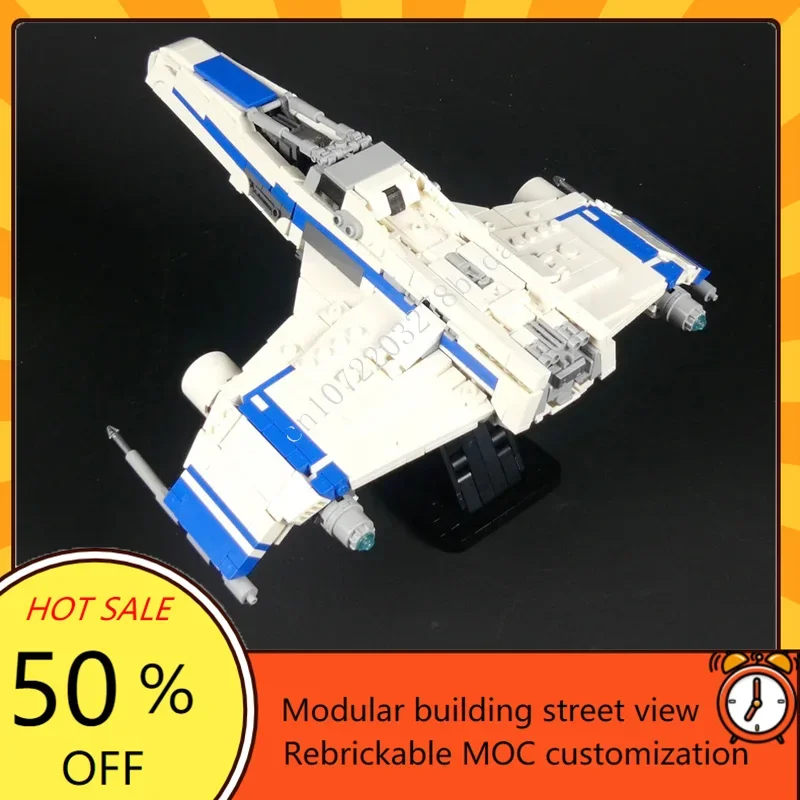E-Wing Starfighter-Minifig échelle modèle guerre spatiale militaire MOC SpaceShip modèle de combat Puzzles personnalisés bricolage assemblage modèle jouet cadeau