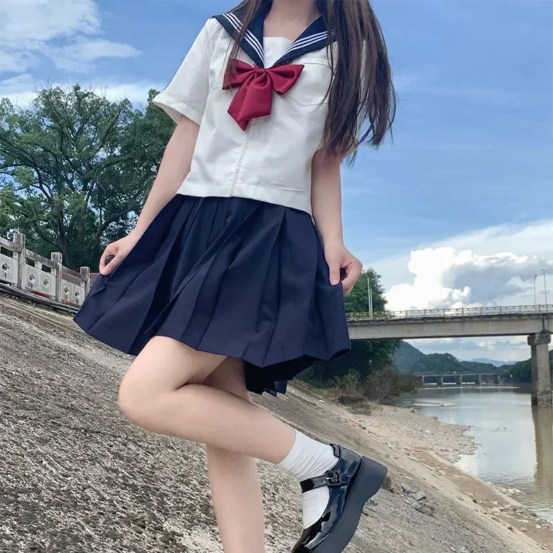 Pleated Japanese Suit Sexy Uniforms Student Sailor Cosplay Uniform Girl School College Seifuku Graduation Korean