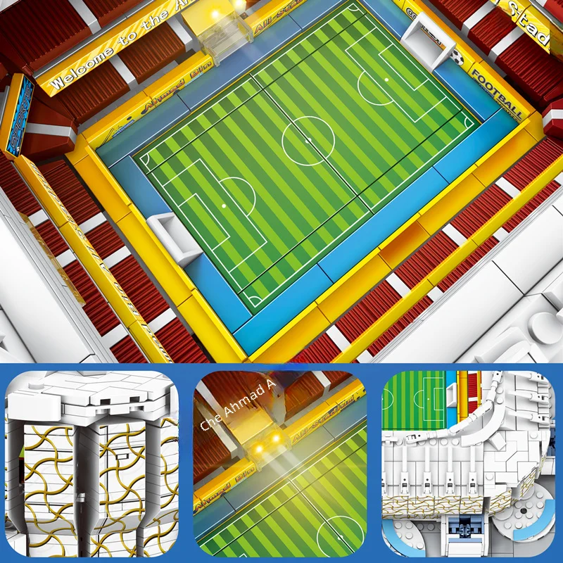 Football Field Assembled Building Blocks, Sports Stadium, Children to develop intelligence Toys, Fans Gift, New, 2024