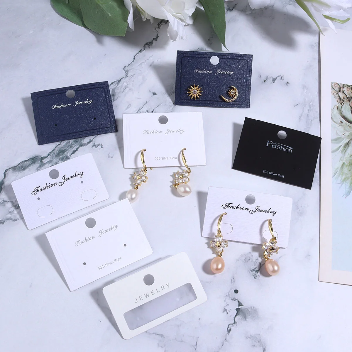 

20pcs/lot Earrings Ear Studs Packaging Card Blank Jewelry Display Card Thick Card For Jewelry Packaging Material Supply