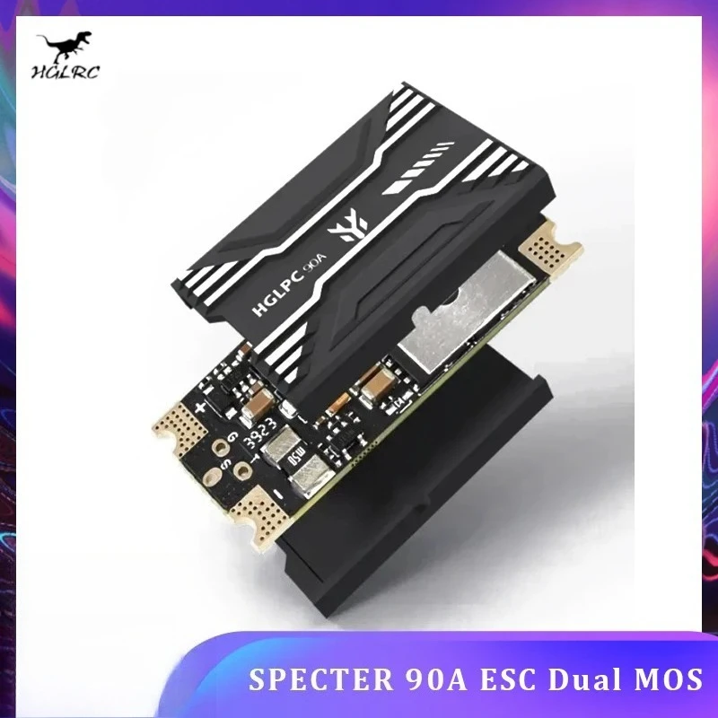 

HGLRC SPECTER 90A ESC Dual MOS Support BL32 ESC Telemetry 2-8S for Movie-level X8, X4, and XCLASS RC FPV Drone