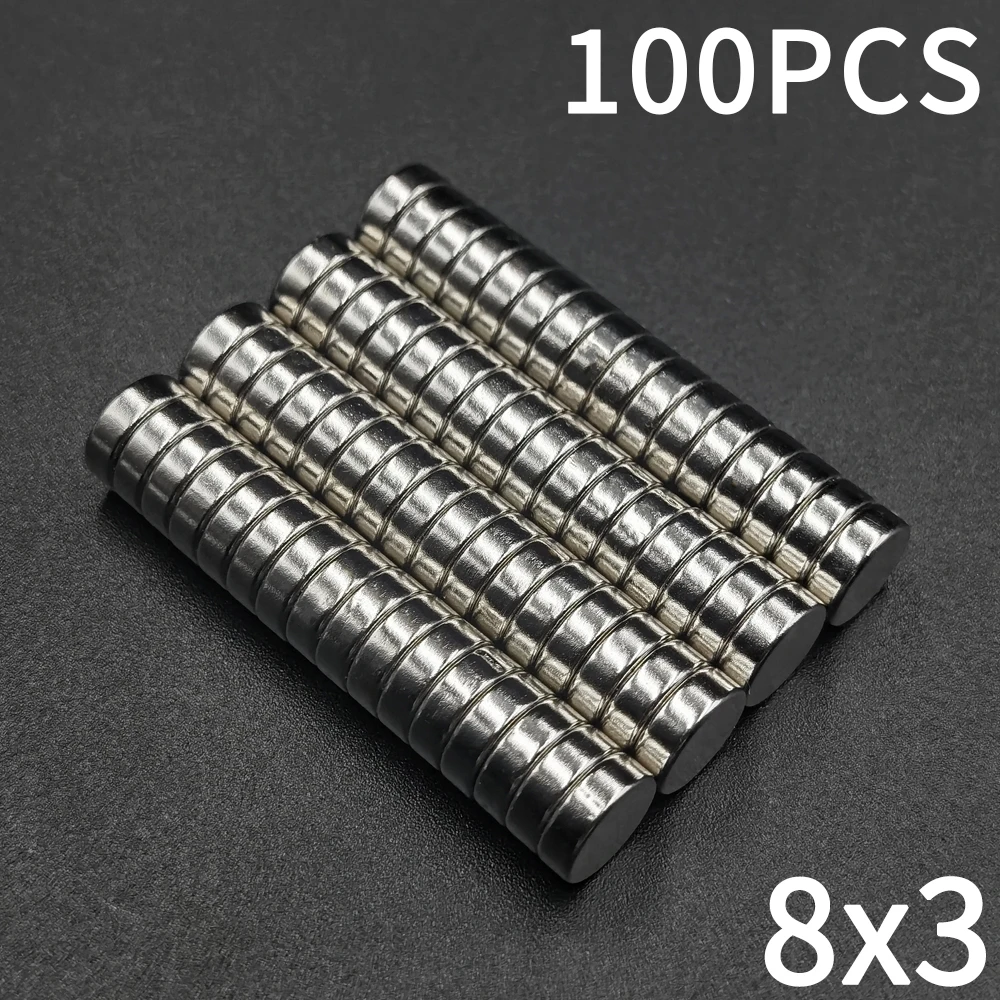 20/40/60 stuks 8x3 magneet 8mm X 3mm rond super krachtig sterk permanent magnetisch 8*3 voor koelkast, doe-het-zelf, gebouw, wetenschappelijk