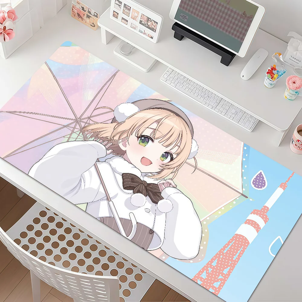 Kawaii JAP Cartoon Girl S-shigure Ui Mouse Pad Anti Slip Rubber Edge Locked Thickened Laptop Gaming Desk Mat