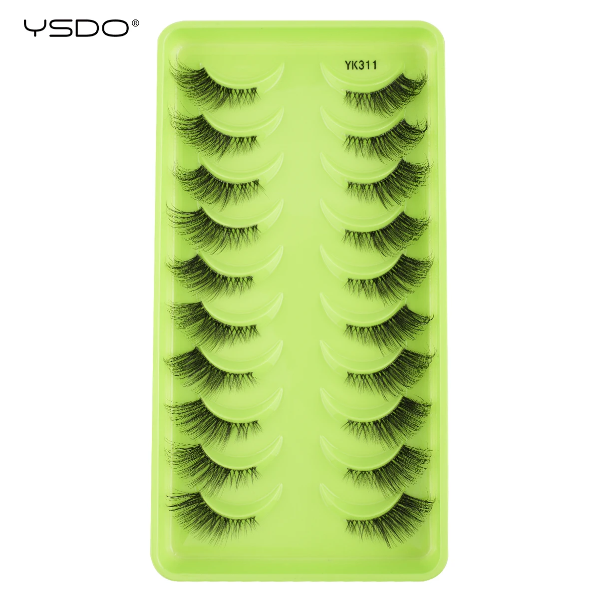 YSDO Half Lashes 3/6/10 Pairs Natural Long Cat Eye Eyelashes Wispy Winged 3D Mink Lashes Makeup Eyelash Extension Fake Cilios