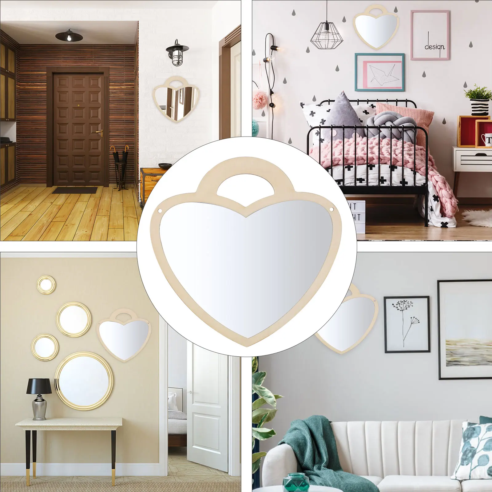 1pc espelho acrílico coelho ornamentos grau contraplacado crianças decoração espelhos para sala de estar sala de jogos escritório corredor varanda berçário