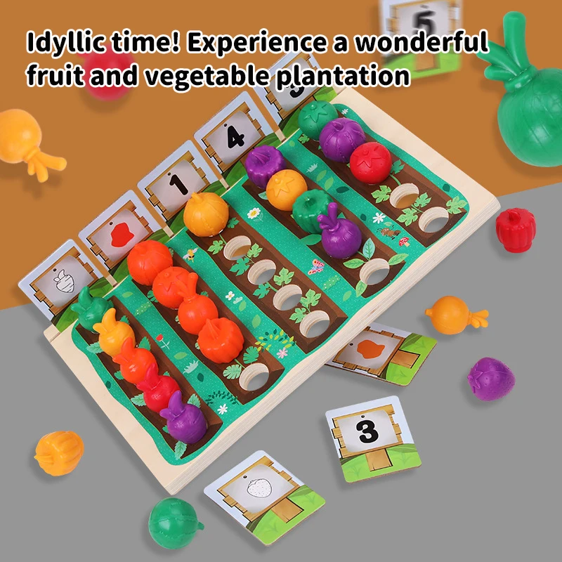 Giocattoli educativi di forma colorata del bambino di Montessori esperienza giocattoli di verdure della pianta dello zio dell'agricoltore che allenano i giocattoli di pazienza dei bambini