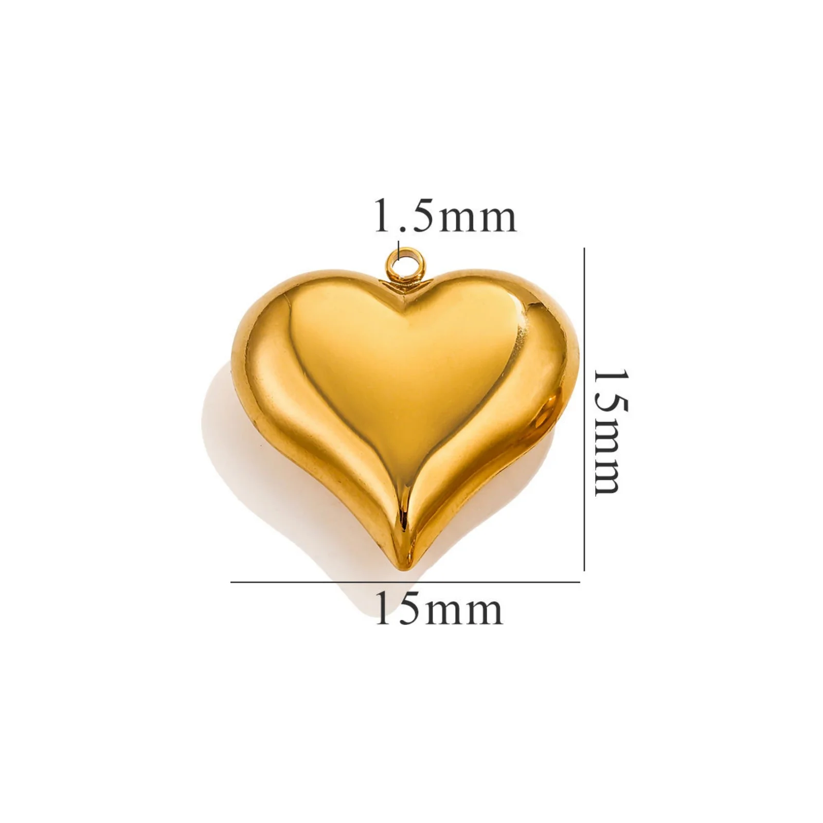1pc New Stainless Steel Charms Gold Color Sweet Heart Polished Pendant DIY Necklace Earrings For Women Party Jewelry Findings