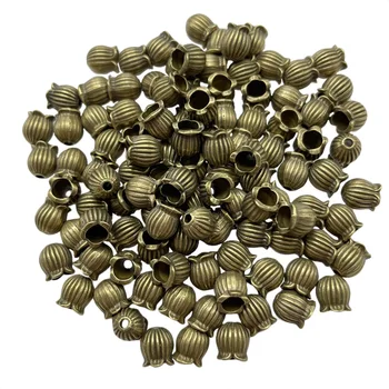 קצוות סוף פרח בצבע כסף עתיק טיבטי, זהב, ברונזה ליצירת תכשיטים, חלקי תפירה ואביזרים לעשייה עצמית בסיטונאות