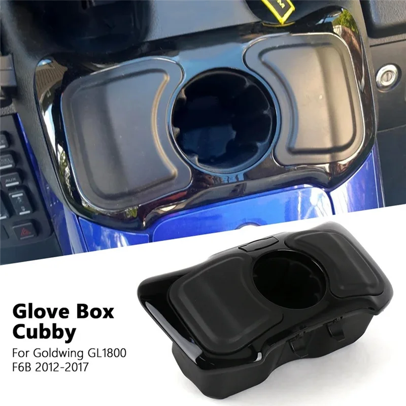

AASS-Motorcycle Glove Box Cubby Storage Box With Cup Holder For Honda Goldwing GL1800 Gold Wing F6B 2012-2017