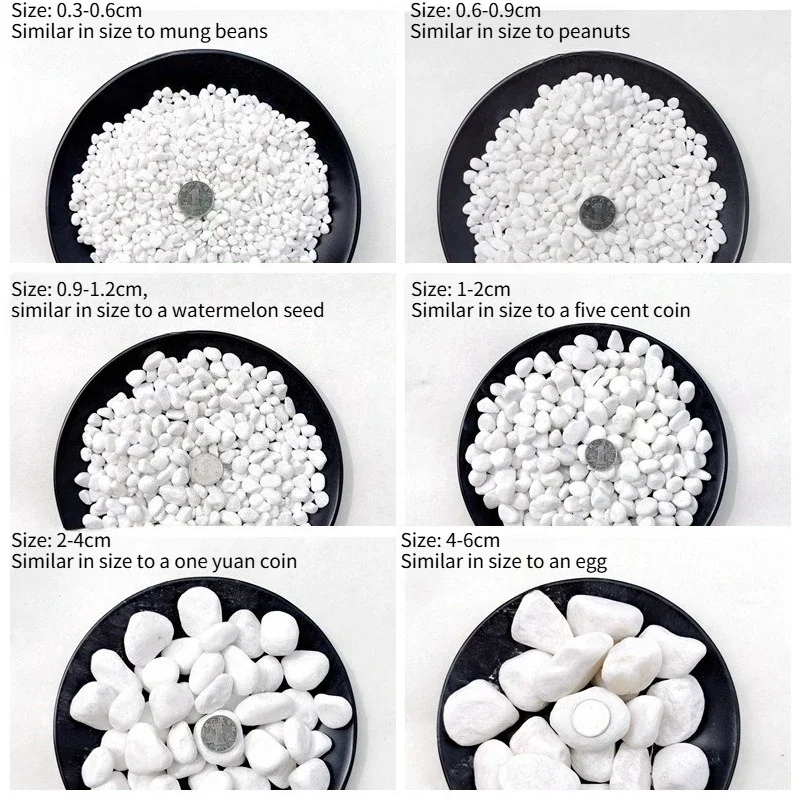 Natural white stones, pebbles, white stones, garden gardening, potted plants, succulent stones, paving, courtyard landscaping