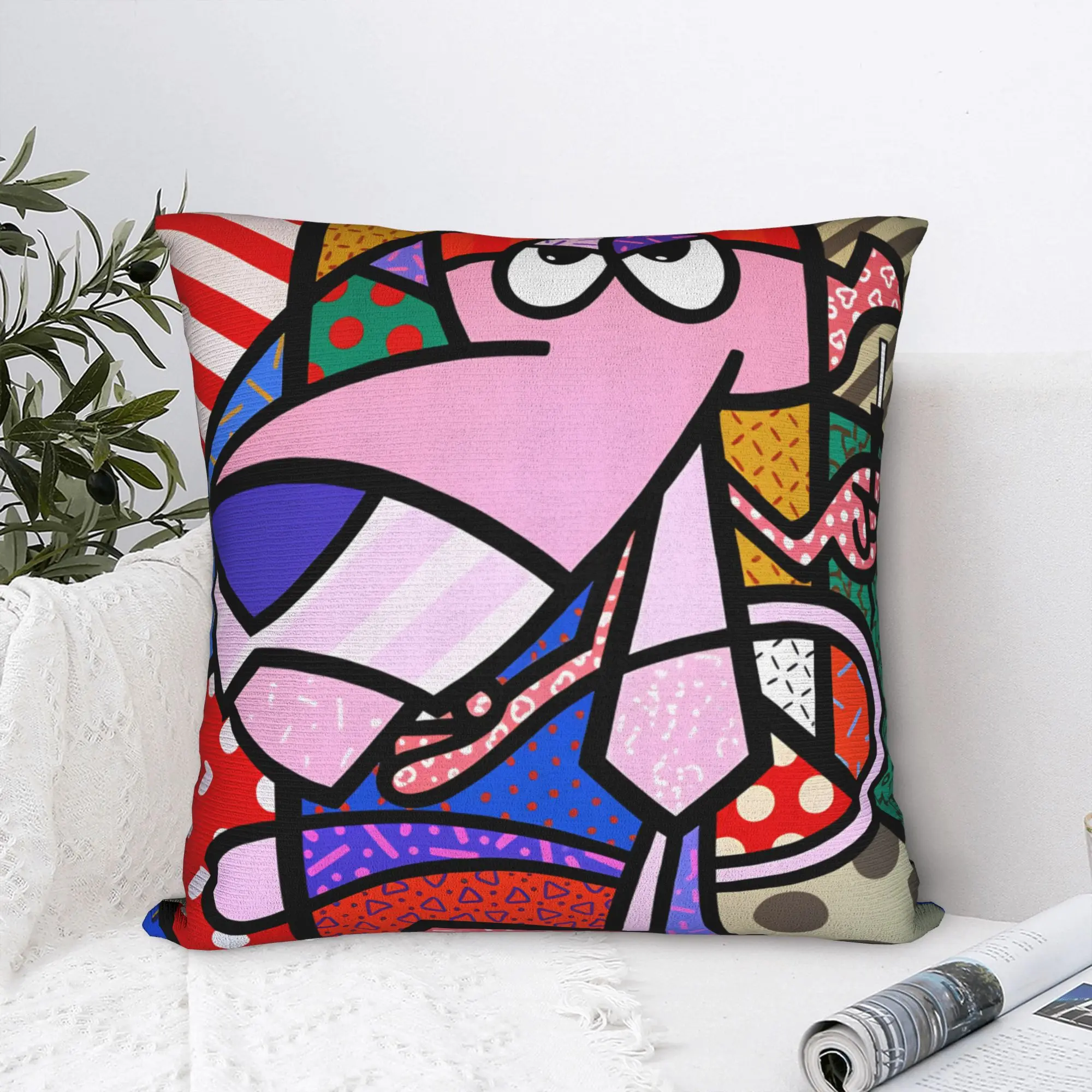 Pillow Cover Britto Abstract Art Movement Anime   Cute Funny Pillow Case For Living Room Bed Chair Pillowcases