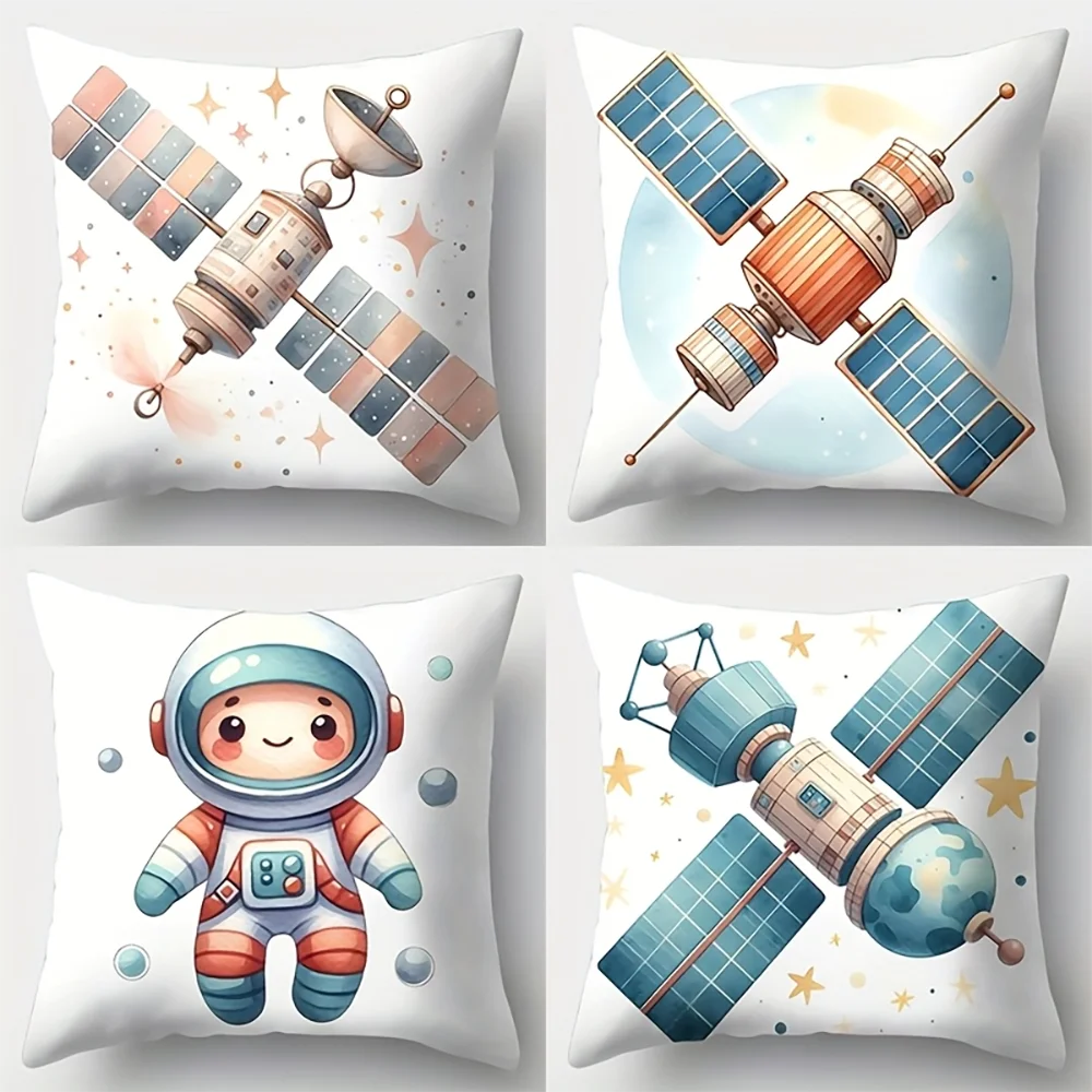 Kids Outdoor Decor - 1pc Cute Watercolor Space Astronaut Satellite