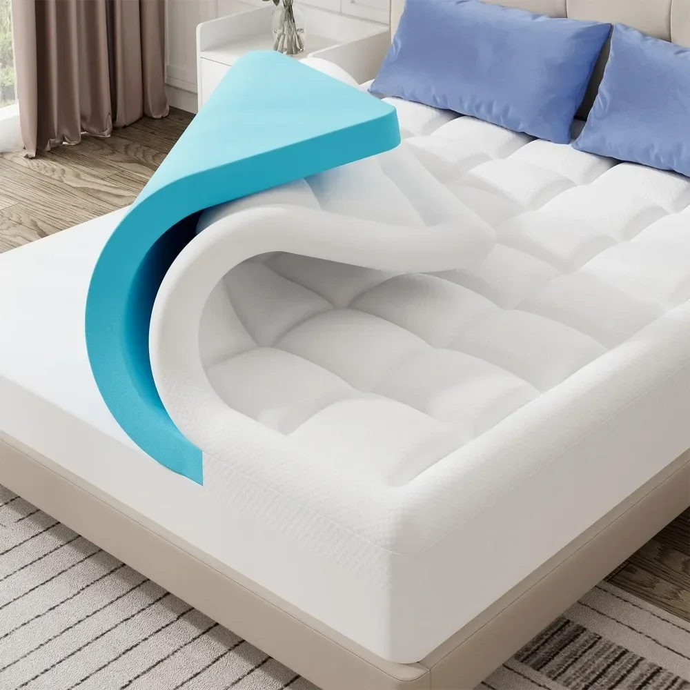 

Dual Layer Inch Memory Foam Mattress Topper Full, 2 Inch Gel Memory Foam Plus 1 Inch Down Alternative