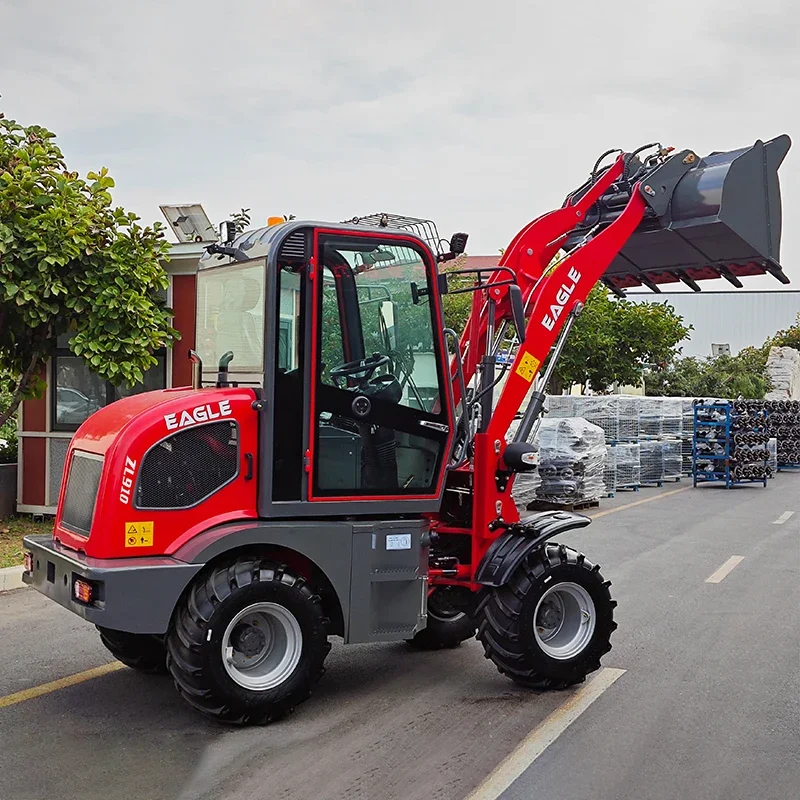 Produsen Mini Loader 4wd traktor dengan Front End Loader dan Mini 1ton Wheel Loader daya panjang Iso