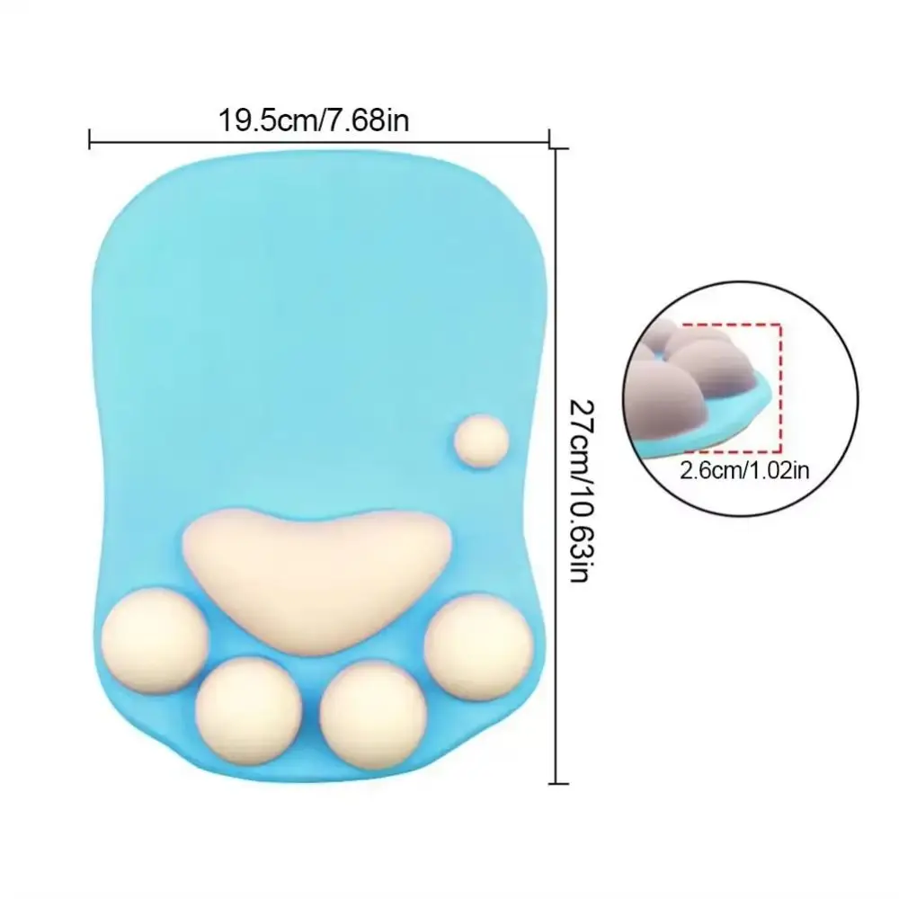 Portable Wrist Pad 3D Cat Paw Mouse Pad Hand Guard Cartoon Gaming Mouse Pads Cute Thickened Mouse Wrist Pad Office Worker