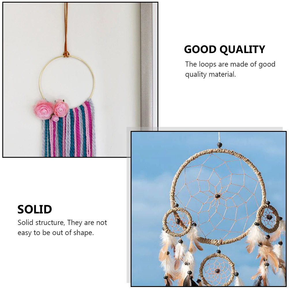 

5pcs Dream Rings Metal DIY Craft Tool Iron Loops for Wreath Home Decoration Dream Catcher Ring Accessories Wall Hanging