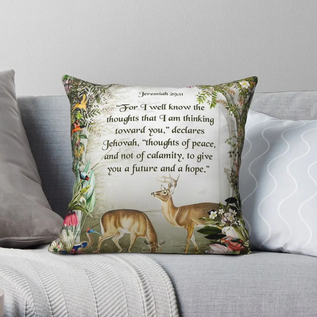 Jeremiah 29:11 Paradise Square Pillowcase Polyester Linen Velvet Pattern Zip Decor Throw Pillow Case Home Cushion Cover