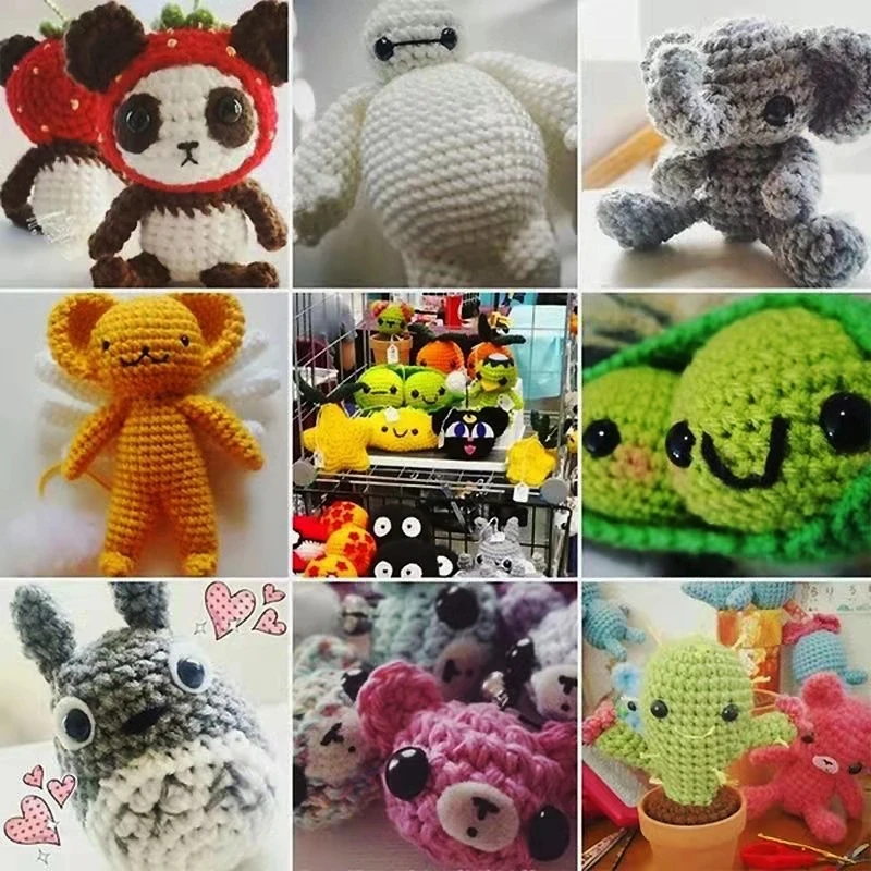 5-16 مللي متر مقلة العين إكسسوارات دمي البلاستيك الأسود أفخم عيون السلامة Amigurumi للعب 8 مللي متر 12 مللي متر لتقوم بها بنفسك لعبة مضحكة عيون الحيوان 50/100 قطعة #5