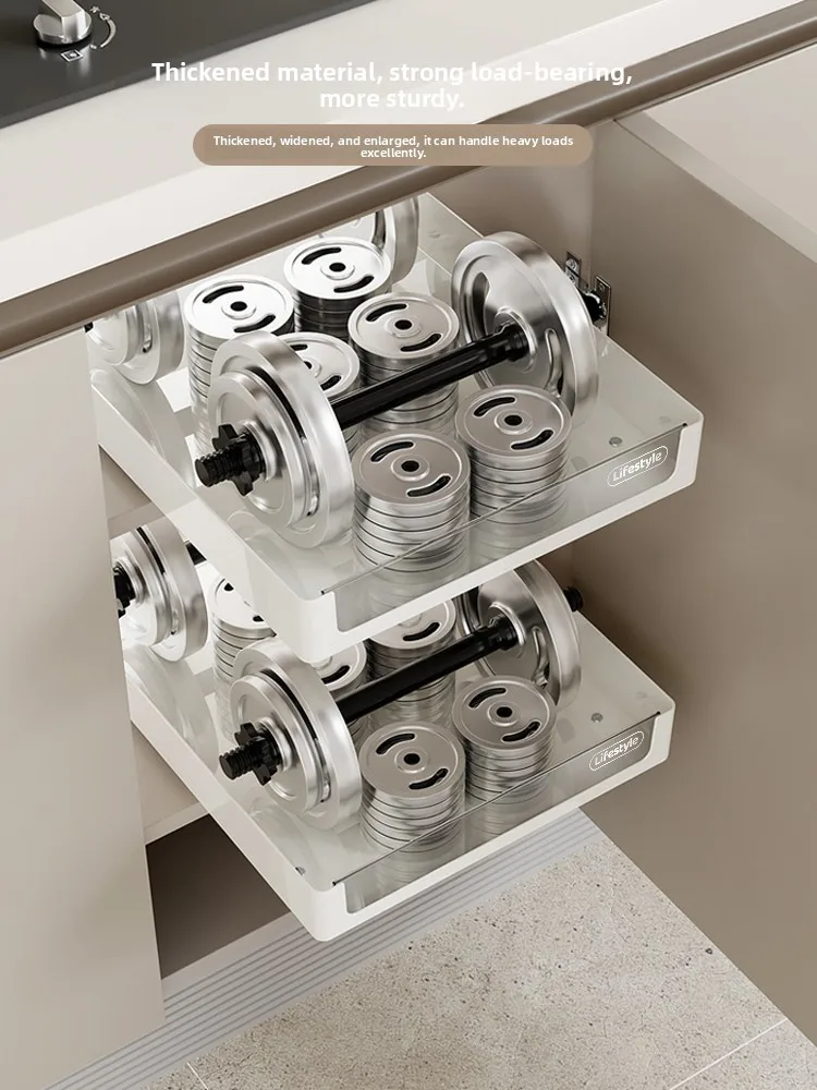 

Kitchen Cabinet Pull out Der Ra Deep Cabinet Storage Box under Sink Organizer Plastic Home Storage Basket for Everyone