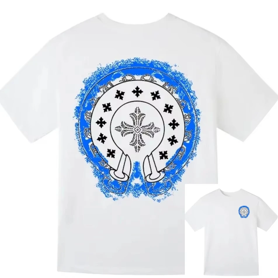 

New Fashion Brand Letter Graphic Printing Men's Pure Cotton T-shirt O-neck Casual Oversized T-shirt Fashion Summer Short Sleeves