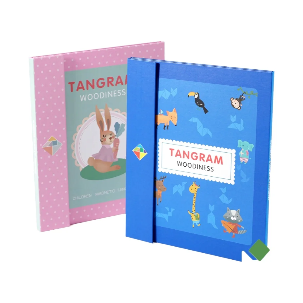 Magnetyczna drewniana gra logiczna Tangram dla dzieci - Montessori Educational Intelligence Jigsaw Prezent dla dzieci — zdjęcie 2