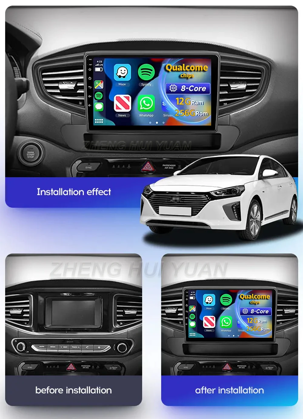 For Hyundai Ioniq AE 2016 - 2023 Android 16 Car Radio Multimedia Player Android Auto Carplay Head Unit Navigation GPS WIFI RDS