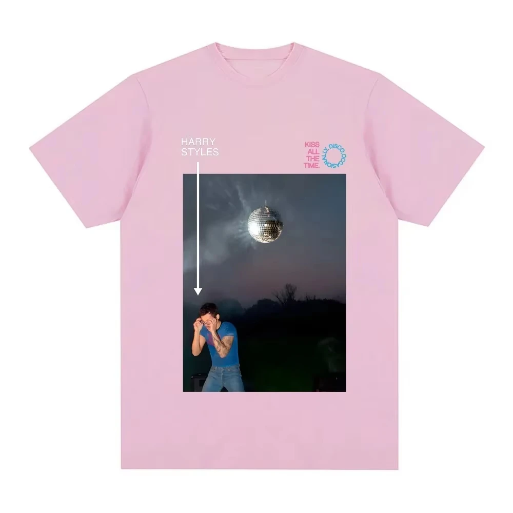 Harry Styles Disco Ball Kiss All The Time T-Shirt Concert Photo Trendy Merch Men Women Short Sleeve Graphic Tee Casual Top 2026