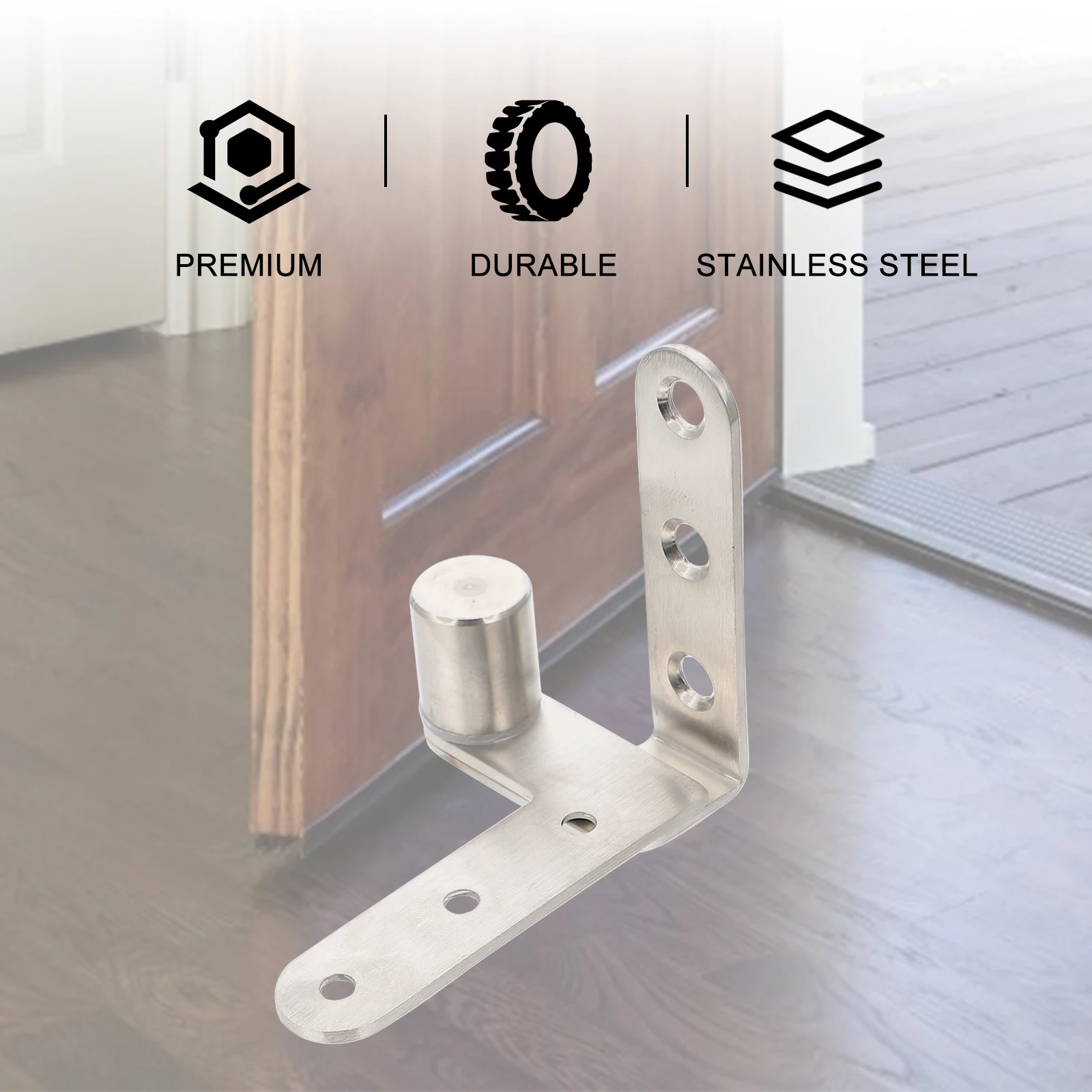 

2 Pcs Hidden Hinges Stainless Steel Smooth Non Rust Heavy Duty Furniture Hardware Door Cabinet Pivot Fold