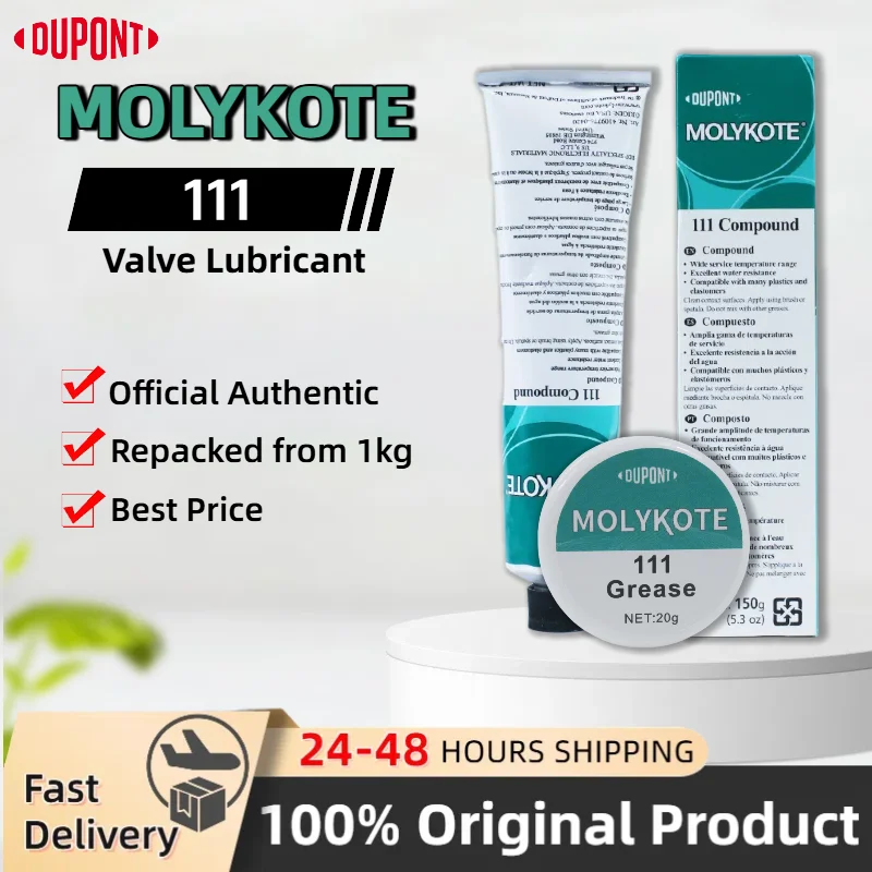 Original DuPont Molykote 111 Compound DC111 Valve Lubricant Sealant 150g Food Grade Silicone Grease for O-Rings Plug Valves