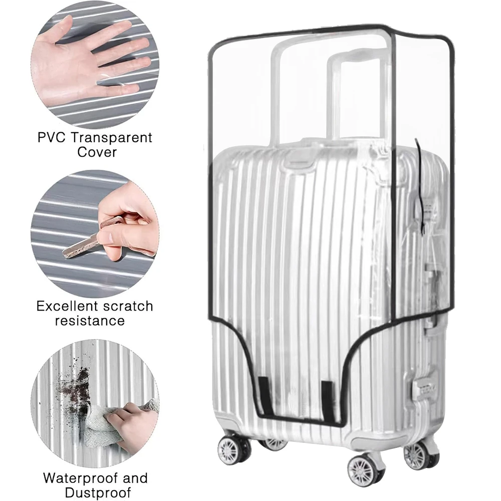 Transparent Pvc Luggage Protective Cover Wheeled Luggage Protective Cover Wear-Resistant Outer Cover Transparent Protective