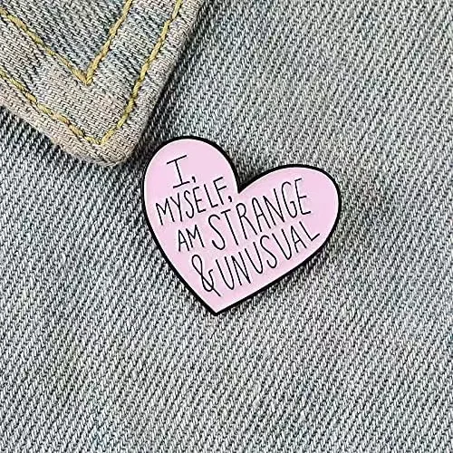 Heart aped Bae I Myself Am Strange And Unusual Faion Jewelry Pin Brooch Alloy Silver Gold Plated ex Accories