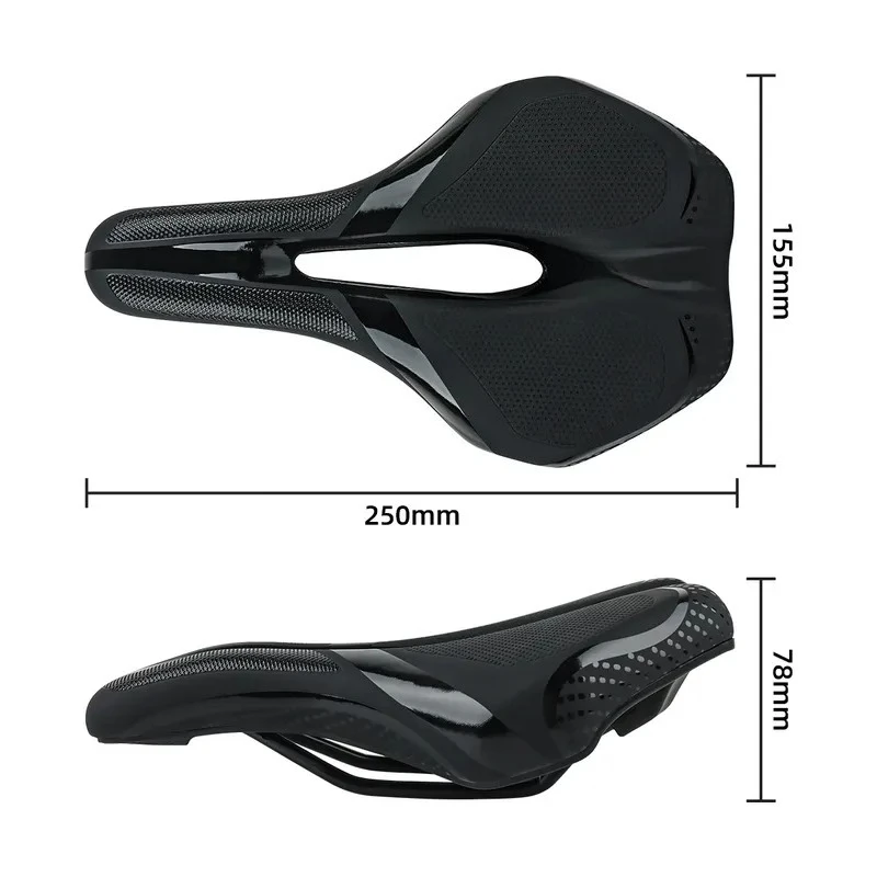 for BOLANY Mountain Bike Seat Cushion Soft Short Nose Hollow Breathable Thickened Sponge Embossed Saddle Bag Cross Border