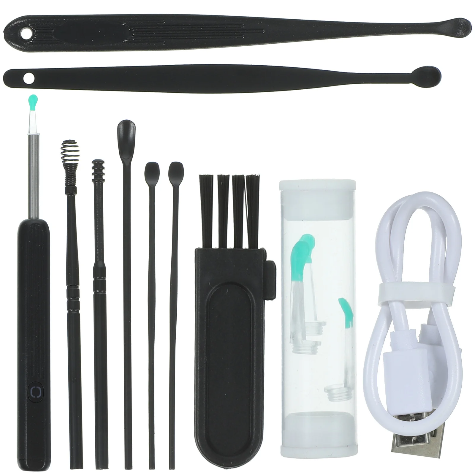 

1 комплект, портативный отоскоп для чистки ушей, 1296P Hd, набор для удаления ушной серы с 4 насадками для осмотра носа, рта, компактный дизайн