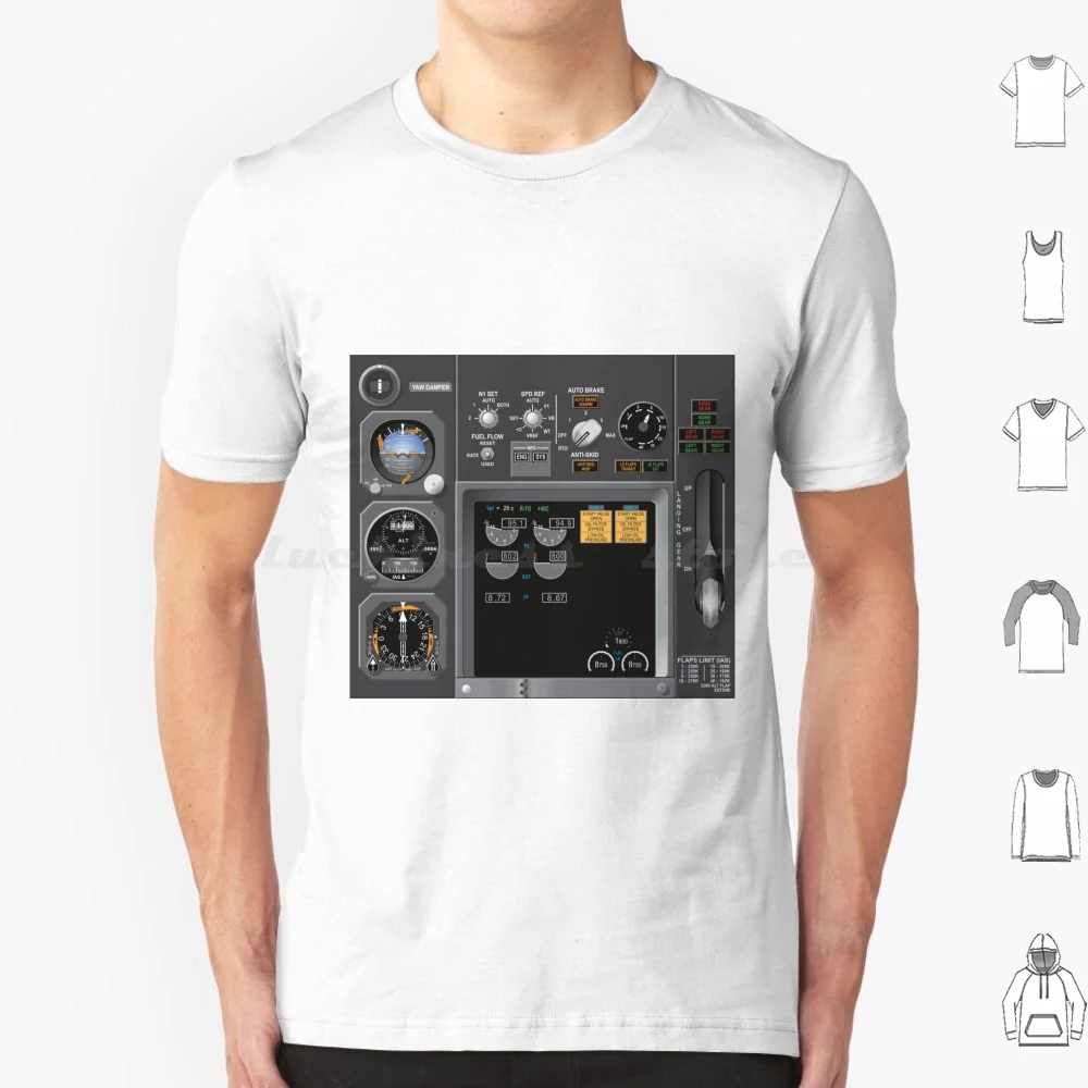 B737 Cockpit Engine Display Maquette T Shirt Big Size 100% Cotton Boeing 737 Boeing 737 Boeing 737 Boeing 737 Boeing 737 Boeing