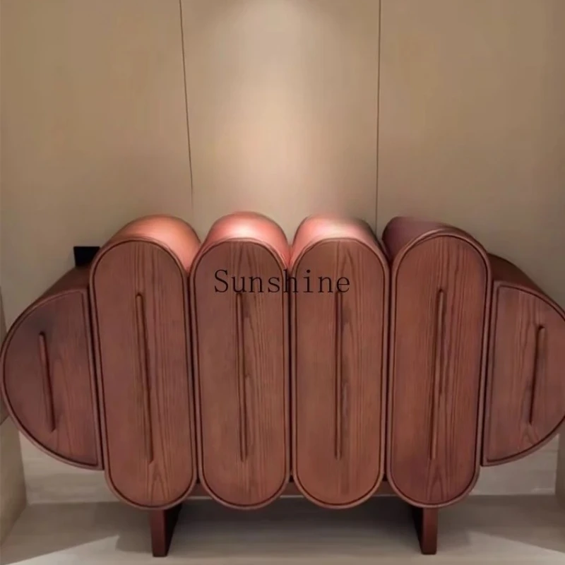 

French medieval solid wood home foyer entrance simple entry locker