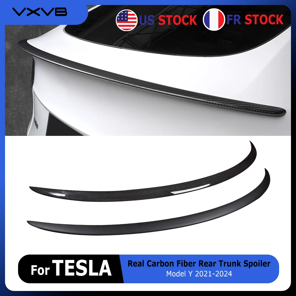 

High-performance Real Carbon Fiber Rear Trunk Spoilers Tail Wing Lid For Tesla Model Y 2021-2024 Car Exterior Accessories