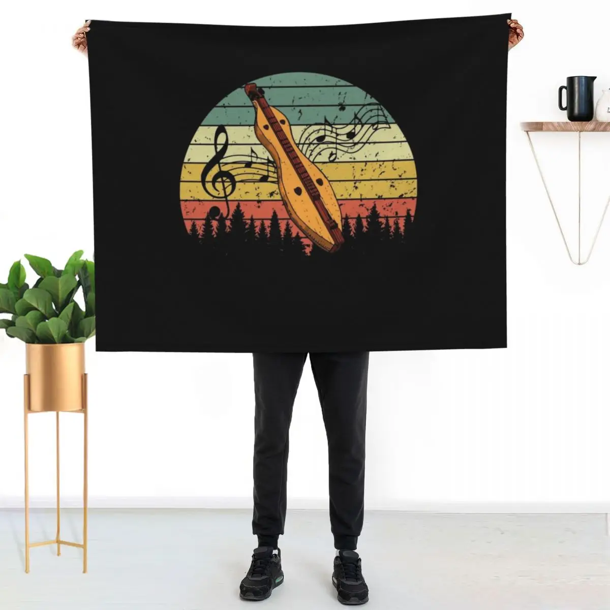 Dulcimer instrument Throw Blanket Blankets Sofas Of Decoration Travel Retros Baby Giant Sofa for winter Blankets