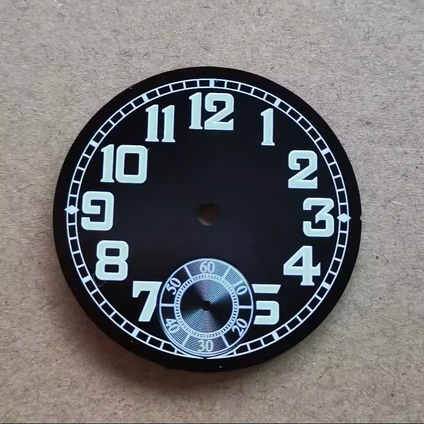 35mm dial, black dial, green numeral, luminous dial ETA6498 dial watch accessories