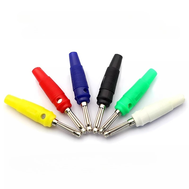 1PCS 4mm Plugs Pure Copper Gold Plated High Current Musical Speaker Cable Wire Pin Banana Plug Connectors for Testing Plug