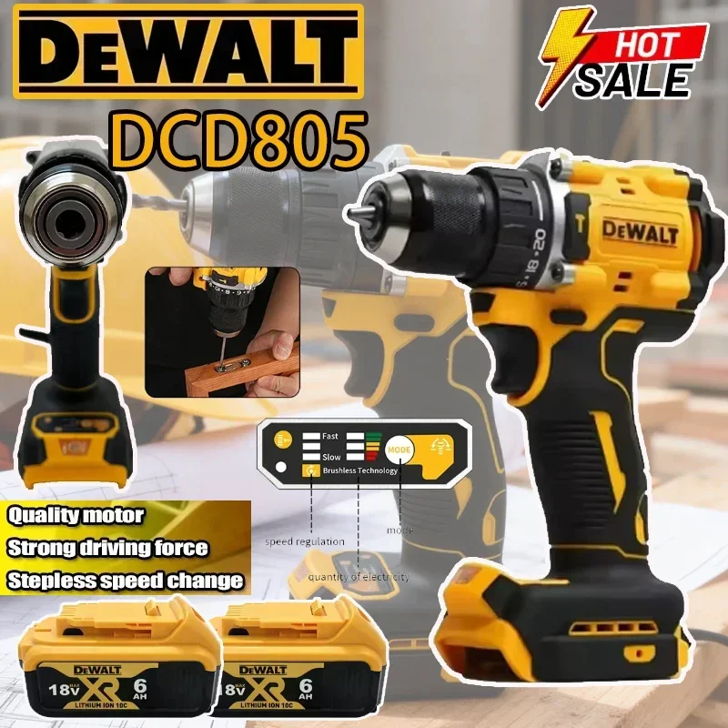 

Бесщеточная ударная дрель-шуруповерт DEWALT DCD805, аккумуляторная, многофункциональная, 20В, перезаряжаемый электроинструмент