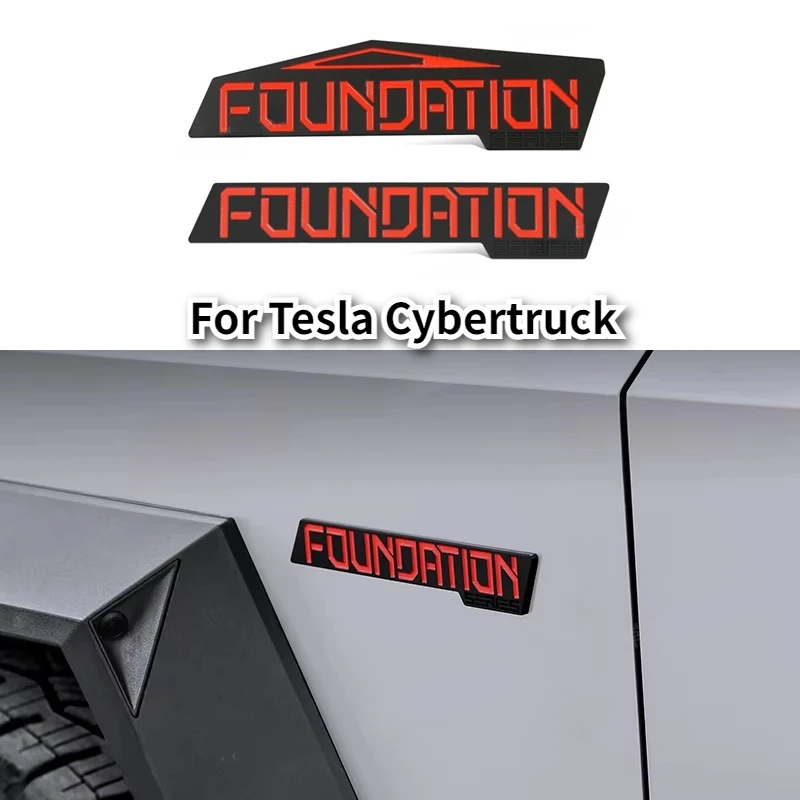 

Для Tesla Cybertruck 2025 FOUNDATION 3D буквы декоративные наклейки эмблема значок хвостовая этикетка автомобильная наклейка значок логотип аксессуары