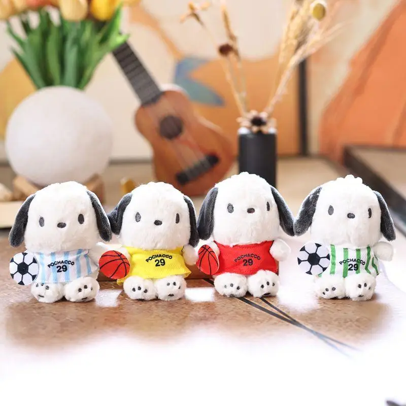 애니메이션 산리오 포차코 강아지 키링 귀여운 봉제 인형 가방 펜던트 인형 생일 선물 소녀 어린이용