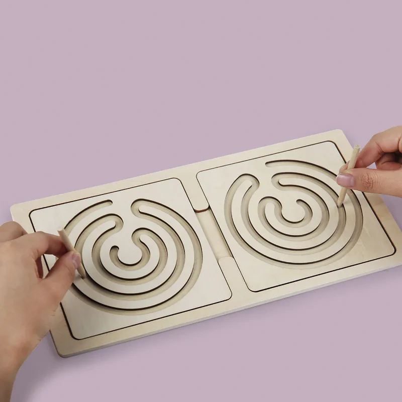 Bambini Sinistra Destra Cervello Puzzle Penna Movimento Traiettoria Controllo Formazione Mano Coordinazione cerebrale Bambini Giocattoli educativi in legno