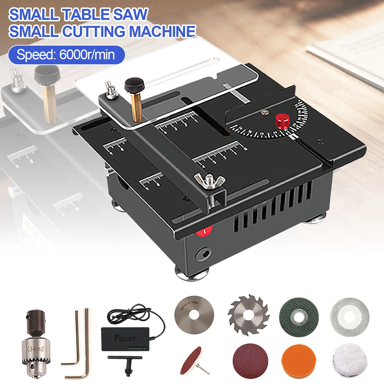 DIY Mini Tischkreissäge 100 W 6000 U/min Präzision Kompakte Schneidemaschine Für Holz PVC Kunststoff Aluminium EU Stecker Schneidemaschine Set