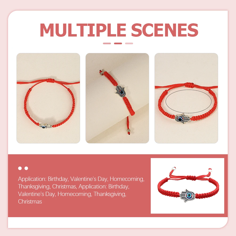 2 Pcs Bracelet Bracelets Evil Eye Bangle Eyes for Protection Jewelry Demon Handmade